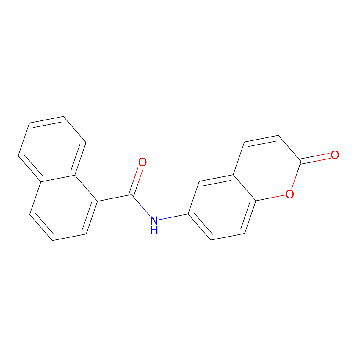 N-(2-oxo-2H-chromen-6-yl)naphthalene-1-carboxamide molecular structure, CAS 708243-44-1