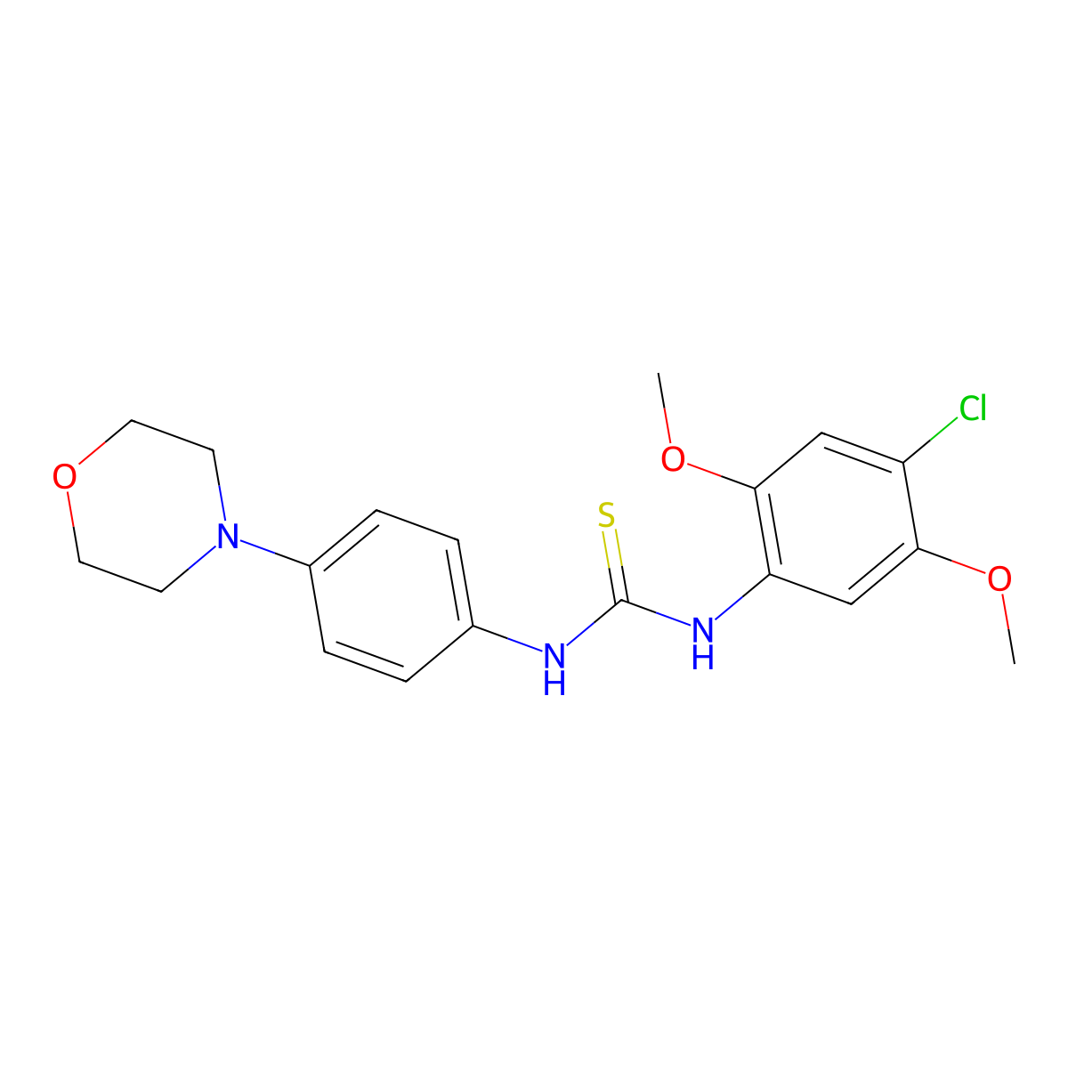1-(4-Chloro-2,5-dimethoxyphenyl)-3-(4-morpholin-4-ylphenyl)thiourea molecular structure, CAS 708243-48-5