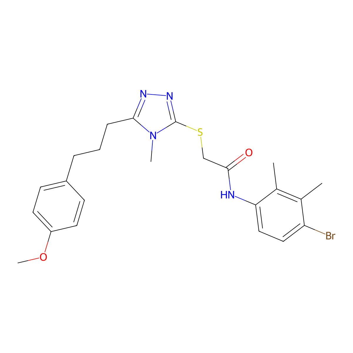 N-(4-bromo-2,3-dimethylphenyl)-2-[[5-[3-(4-methoxyphenyl)propyl]-4-methyl-1,2,4-triazol-3-yl]sulfanyl]acetamide molecular structure, CAS 708243-56-5