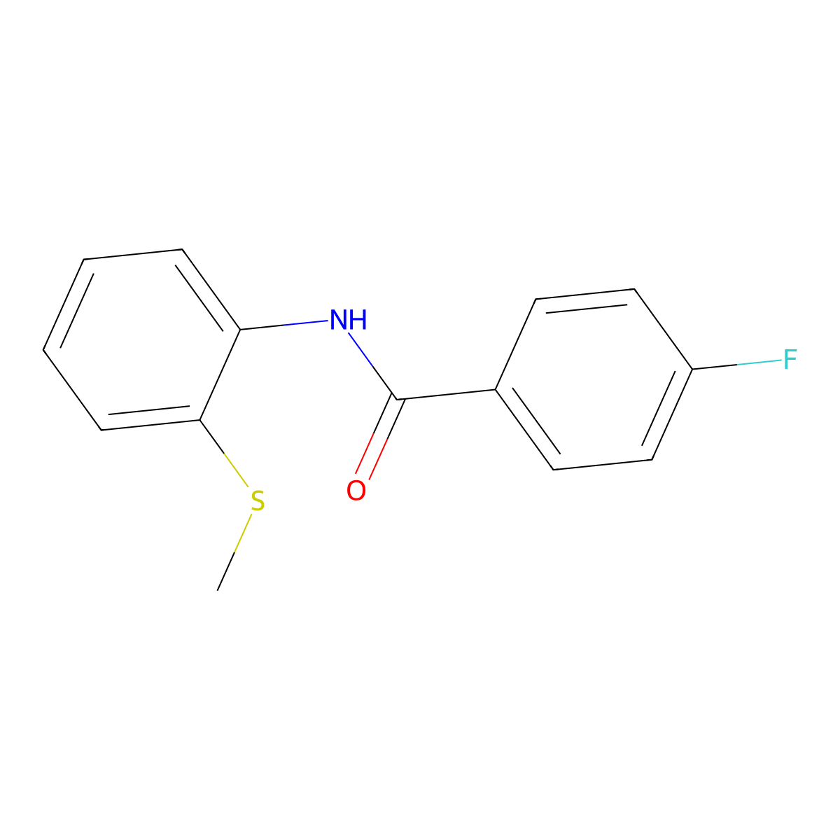 4-fluoro-N-(2-methylsulfanylphenyl)benzamide molecular structure, CAS 708243-62-3