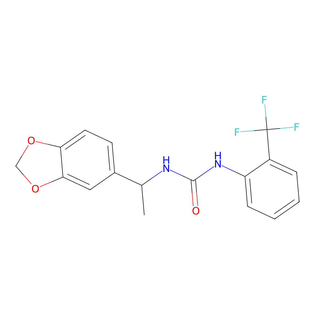 1-[1-(1,3-Benzodioxol-5-yl)ethyl]-3-[2-(trifluoromethyl)phenyl]urea molecular structure, CAS 708243-73-6