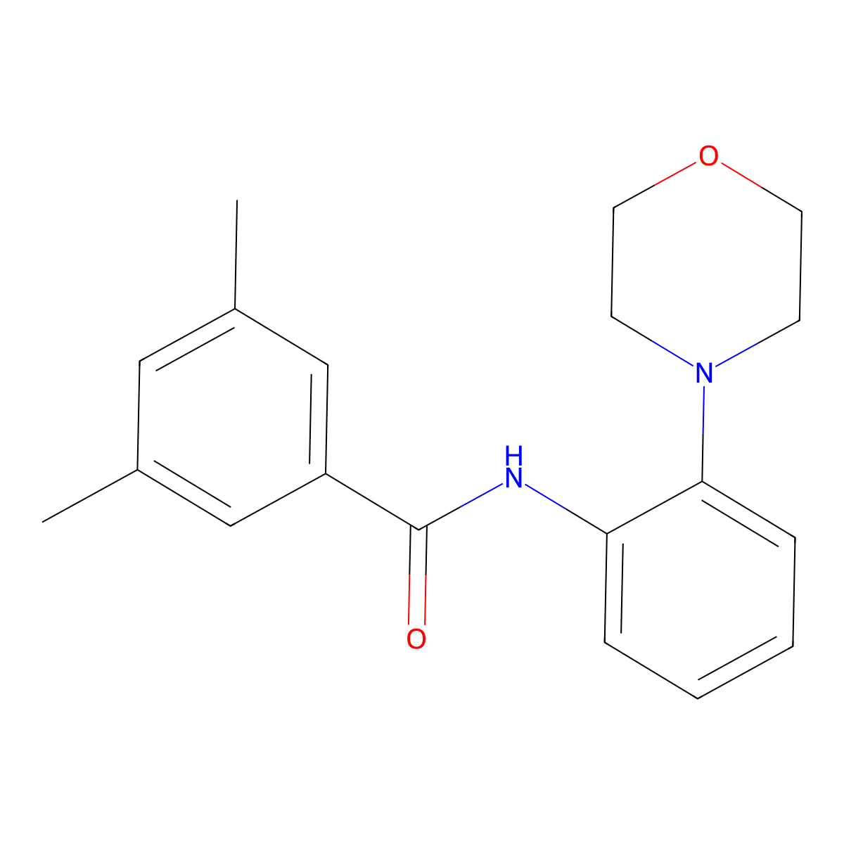 3,5-dimethyl-N-[2-(morpholin-4-yl)phenyl]benzamide molecular structure, CAS 708243-91-8
