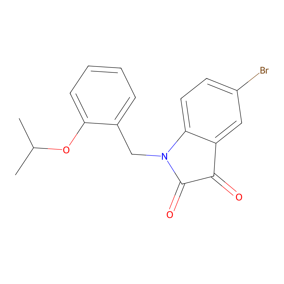 5-Bromo-1-(2-isopropoxybenzyl)indoline-2,3-dione molecular structure, CAS 708244-16-0