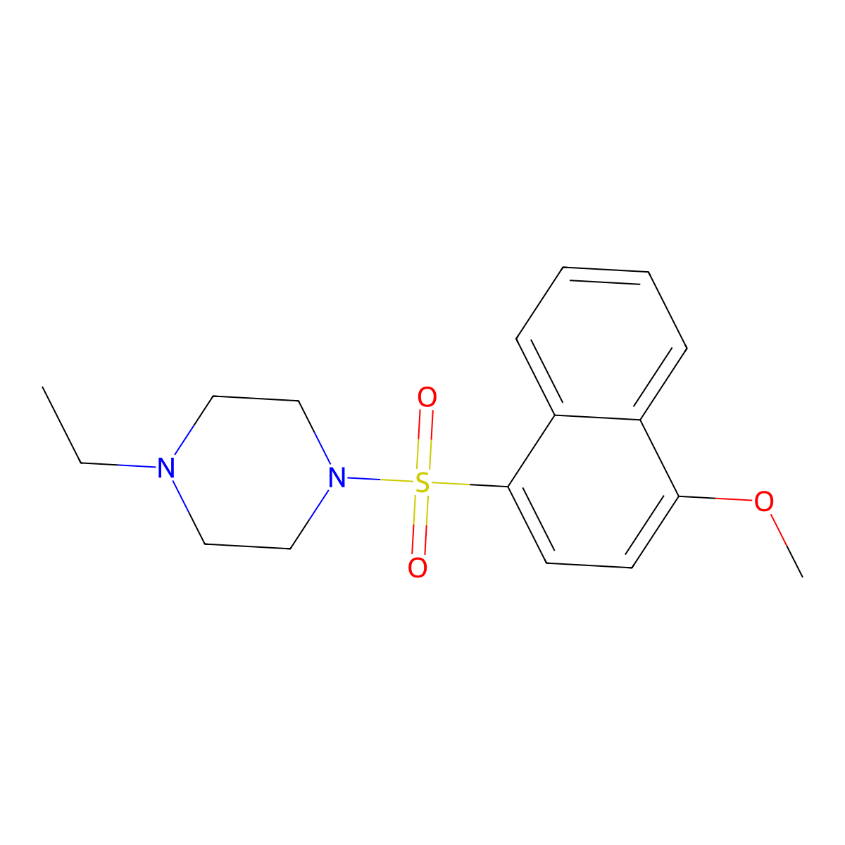 1-Ethyl-4-(4-methoxynaphthalen-1-yl)sulfonylpiperazine molecular structure, CAS 708244-27-3