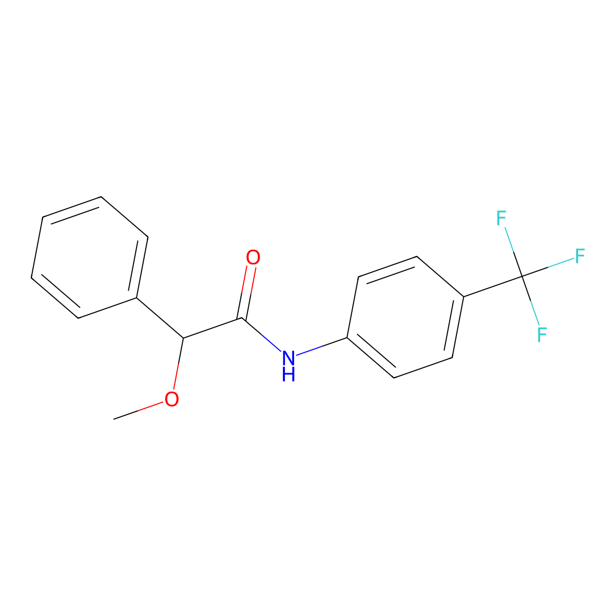 2-methoxy-2-phenyl-N-[4-(trifluoromethyl)phenyl]acetamide molecular structure, CAS 708244-44-4
