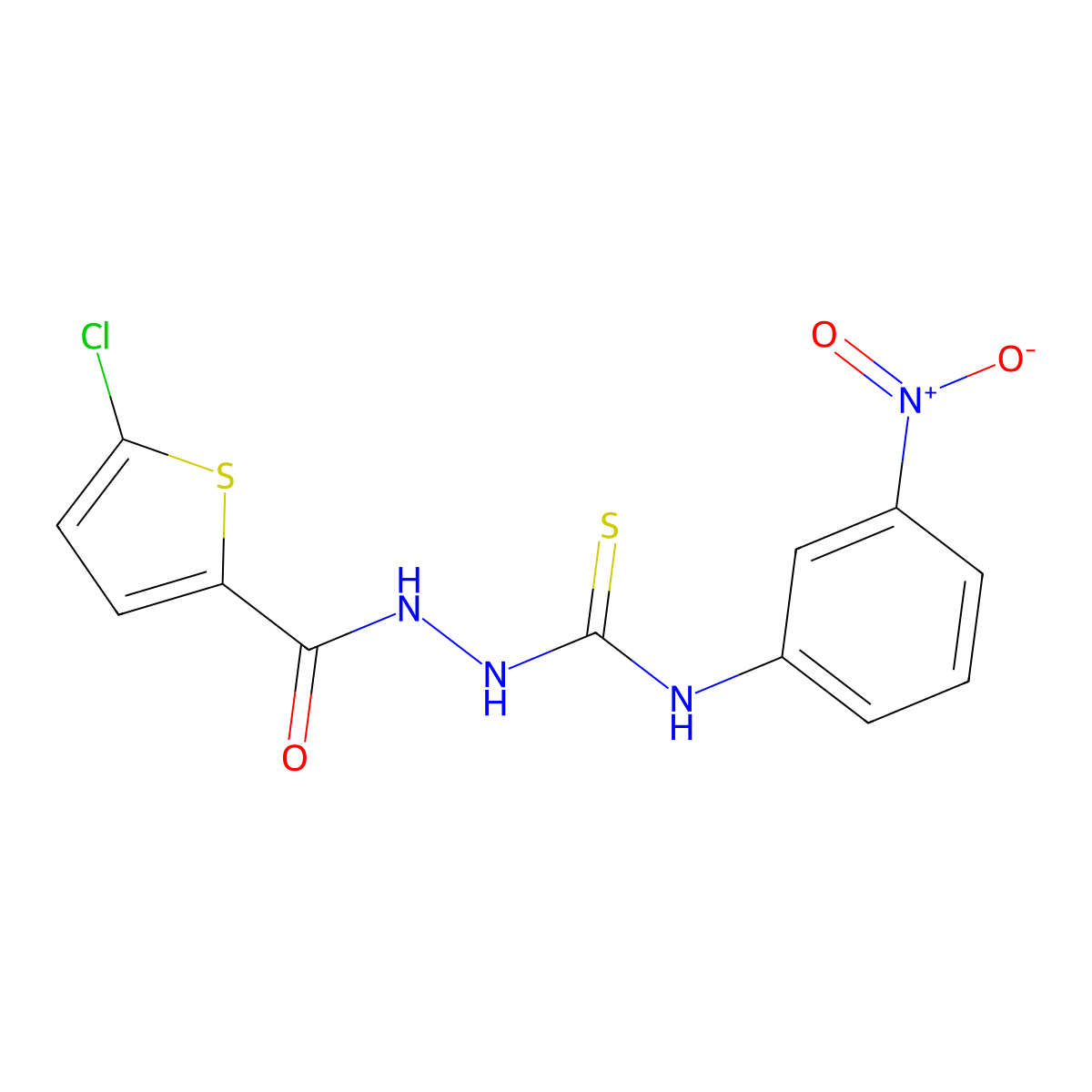 1-[(5-Chlorothiophene-2-carbonyl)amino]-3-(3-nitrophenyl)thiourea molecular structure, CAS 708244-48-8