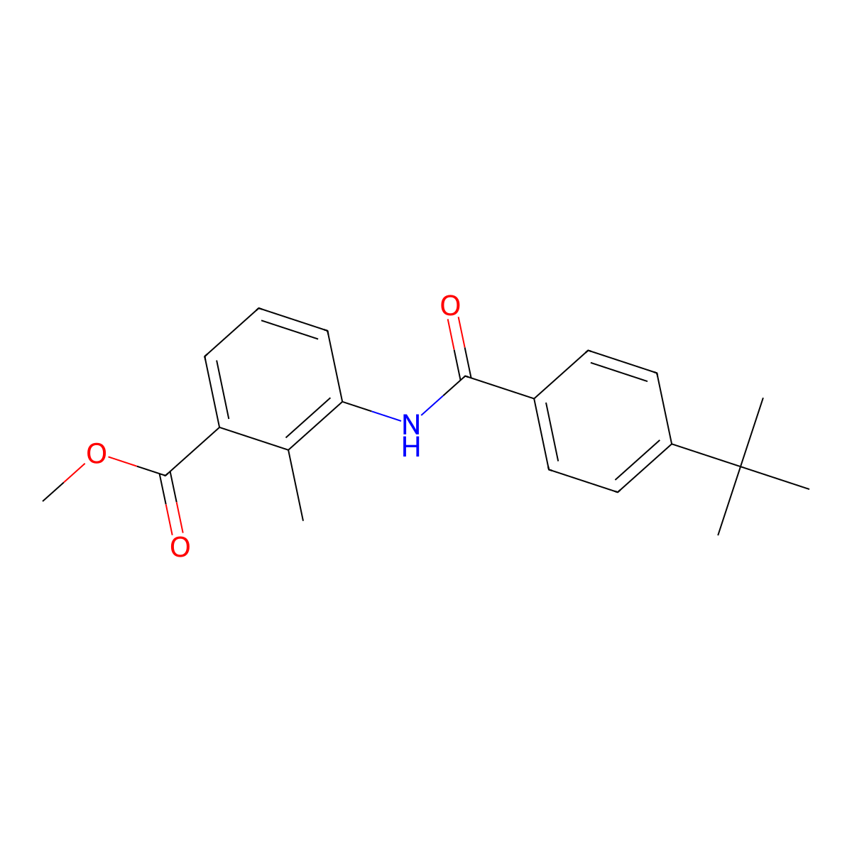 Methyl 3-{[(4-tert-butylphenyl)carbonyl]amino}-2-methylbenzoate molecular structure, CAS 708244-53-5