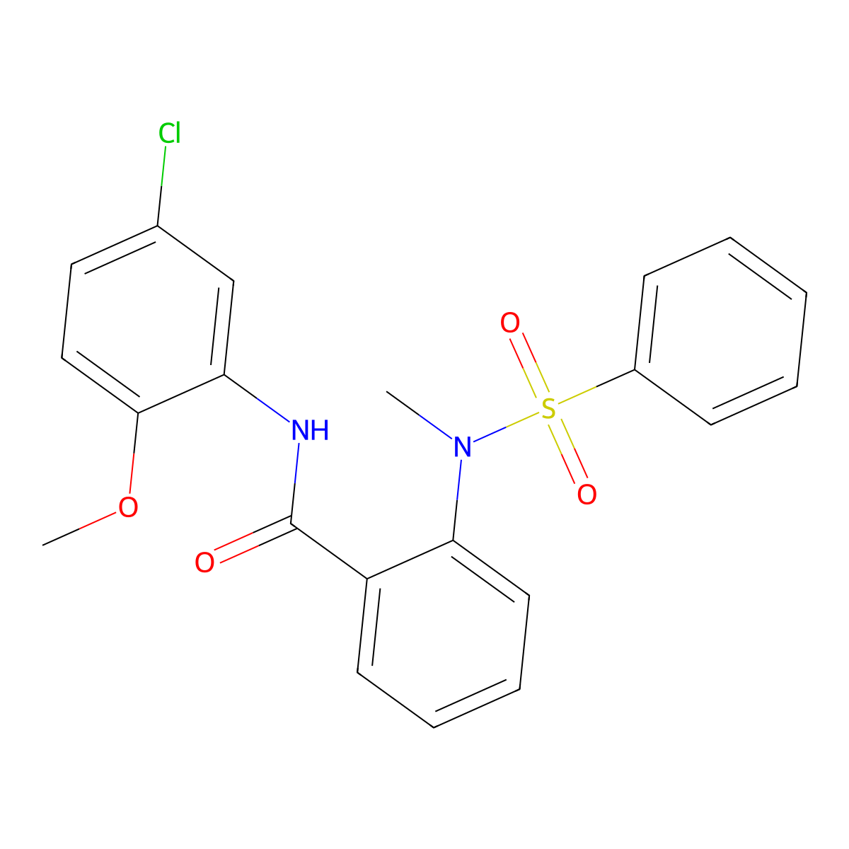 2-[benzenesulfonyl(methyl)amino]-N-(5-chloro-2-methoxyphenyl)benzamide molecular structure, CAS 708244-63-7