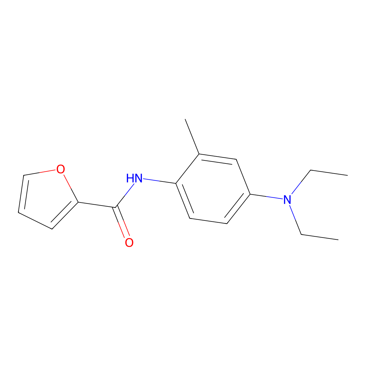 N-[4-(diethylamino)-2-methylphenyl]-2-furamide molecular structure, CAS 708244-84-2