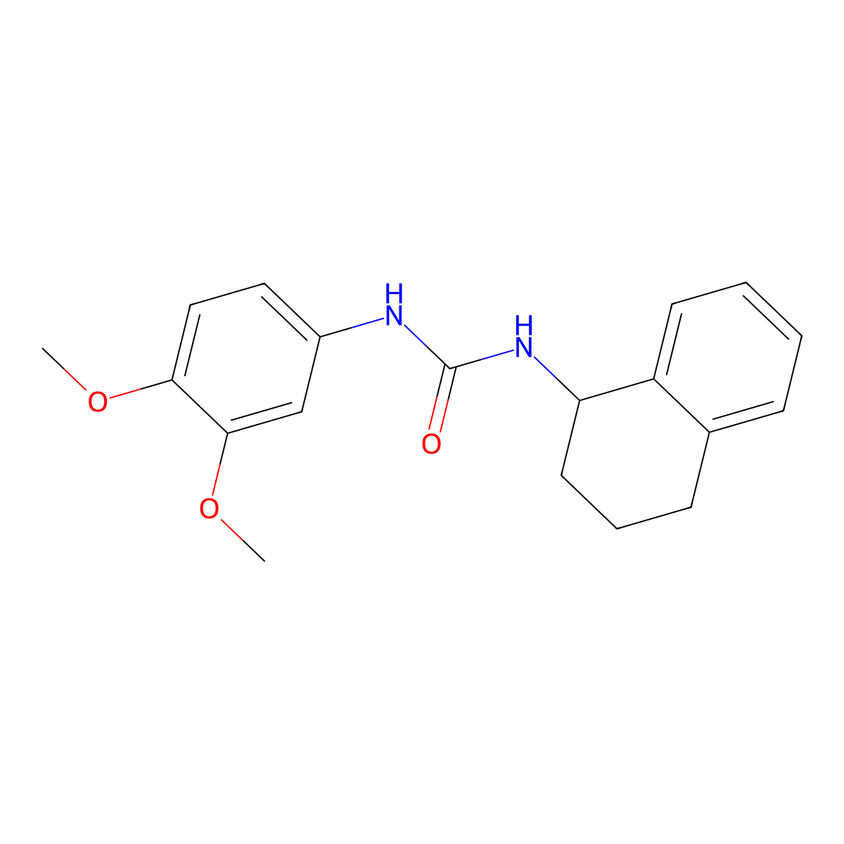 1-(3,4-Dimethoxyphenyl)-3-(1,2,3,4-tetrahydronaphthalen-1-yl)urea molecular structure, CAS 708245-07-2