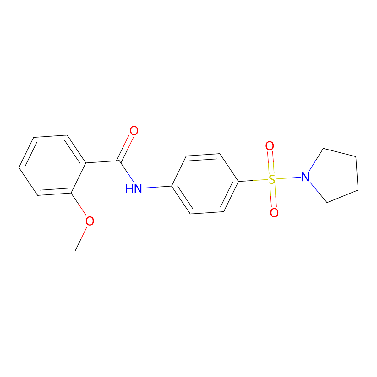 2-methoxy-N-[4-(1-pyrrolidinylsulfonyl)phenyl]benzamide molecular structure, CAS 708245-32-3