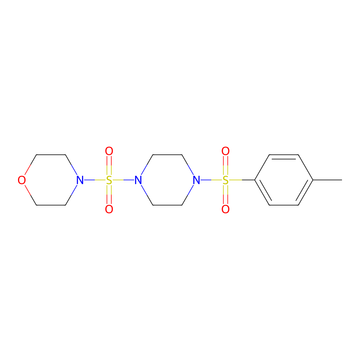4-[4-(Toluene-4-sulfonyl)-piperazine-1-sulfonyl]-morpholine molecular structure, CAS 708245-51-6