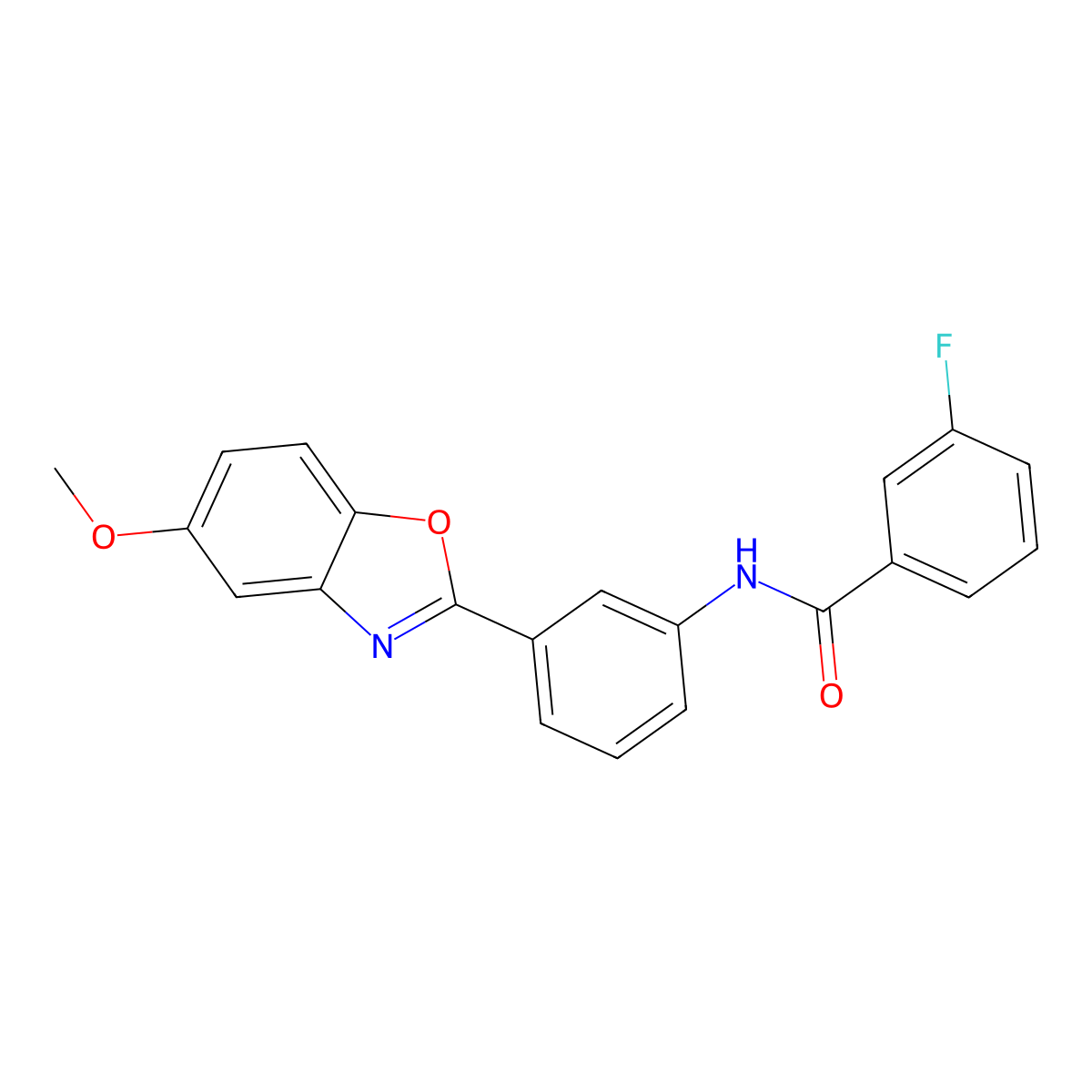3-fluoro-N-[3-(5-methoxy-1,3-benzoxazol-2-yl)phenyl]benzamide molecular structure, CAS 708245-65-2