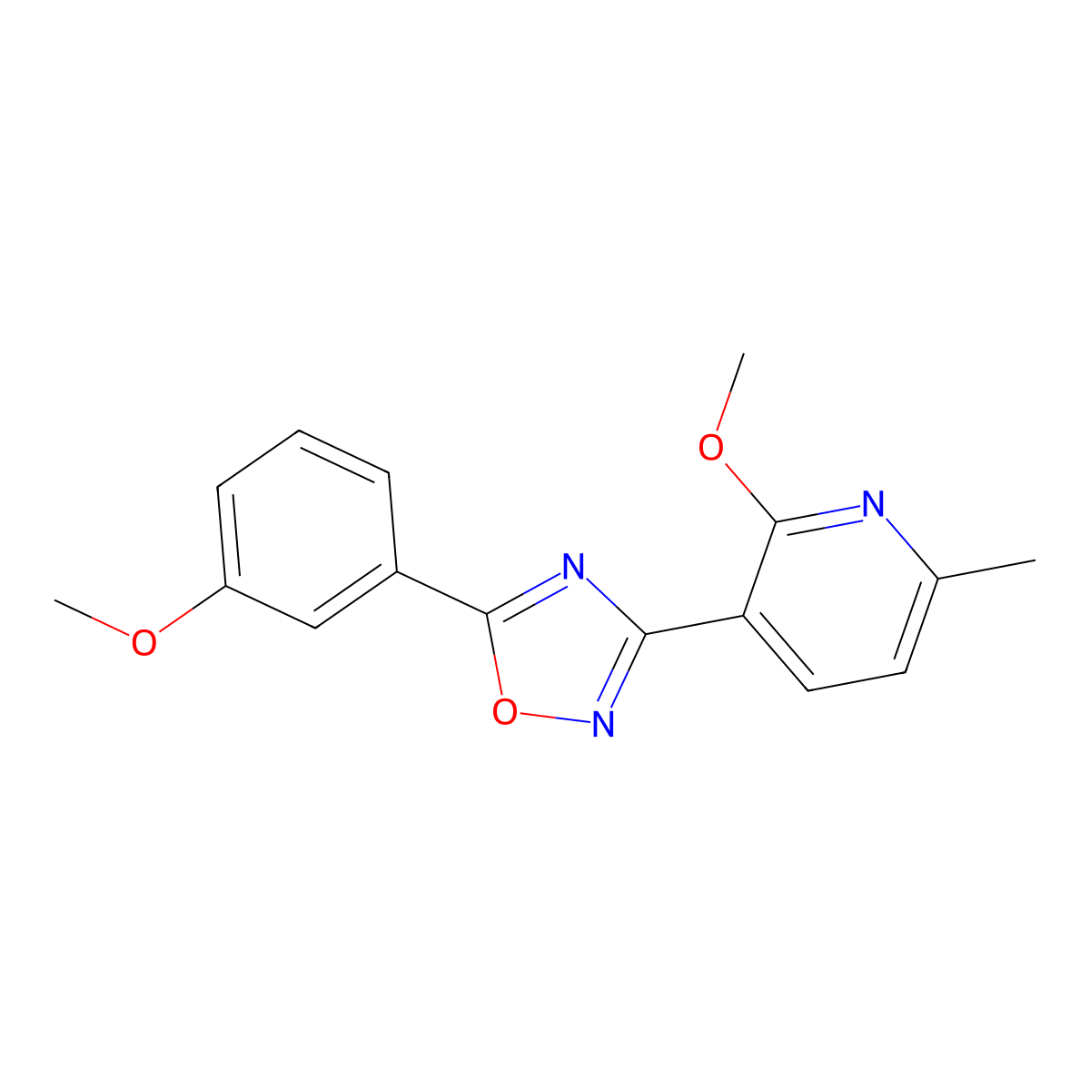 3-(2-Methoxy-6-methylpyridin-3-yl)-5-(3-methoxyphenyl)-1,2,4-oxadiazole molecular structure, CAS 708245-69-6
