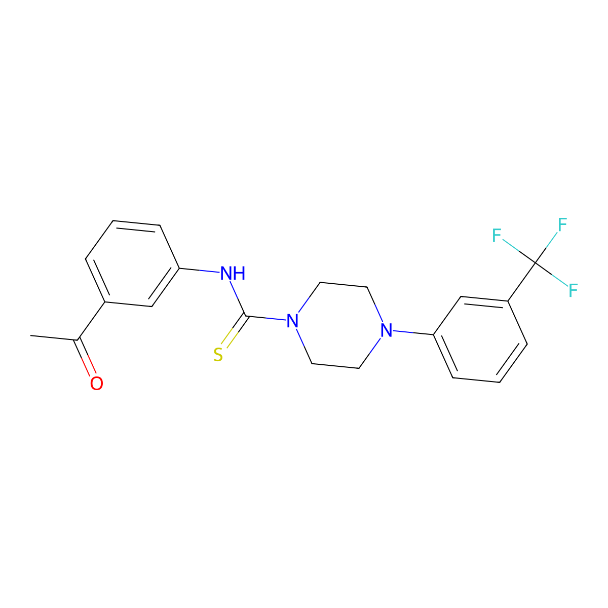 N-(3-acetylphenyl)-4-[3-(trifluoromethyl)phenyl]piperazine-1-carbothioamide molecular structure, CAS 708245-96-9