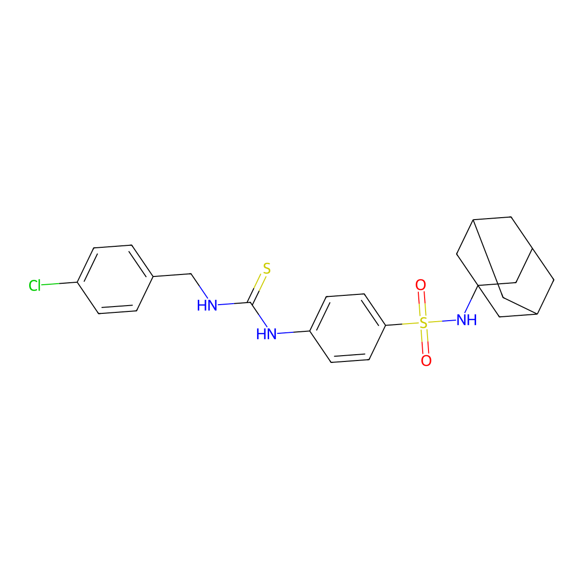 1-[4-(1-Adamantylsulfamoyl)phenyl]-3-[(4-chlorophenyl)methyl]thiourea molecular structure, CAS 708246-10-0