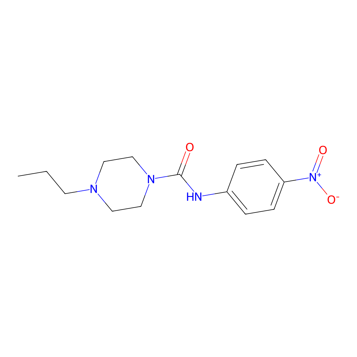 N-(4-nitrophenyl)-4-propylpiperazine-1-carboxamide molecular structure, CAS 708246-22-4