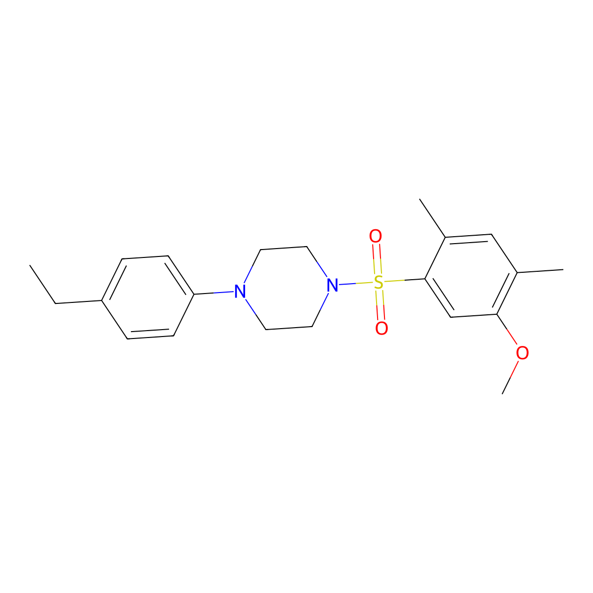 1-(4-Ethylphenyl)-4-(5-methoxy-2,4-dimethylbenzenesulfonyl)piperazine molecular structure, CAS 708246-39-3