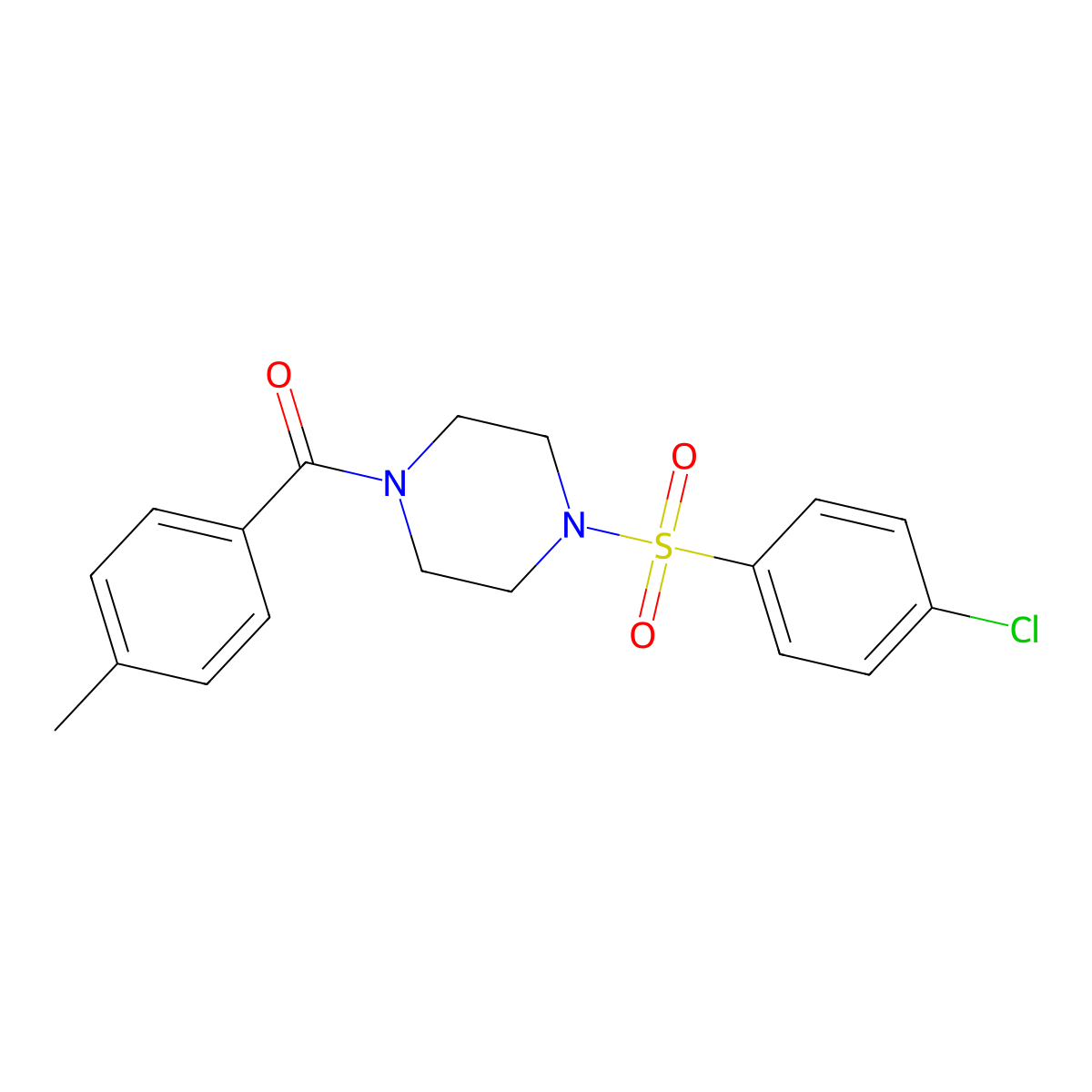 1-(4-Chlorobenzenesulfonyl)-4-(4-methylbenzoyl)piperazine molecular structure, CAS 708246-57-5