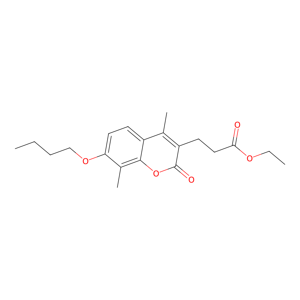 ethyl 3-(7-butoxy-4,8-dimethyl-2-oxo-2H-chromen-3-yl)propanoate molecular structure, CAS 708246-73-5