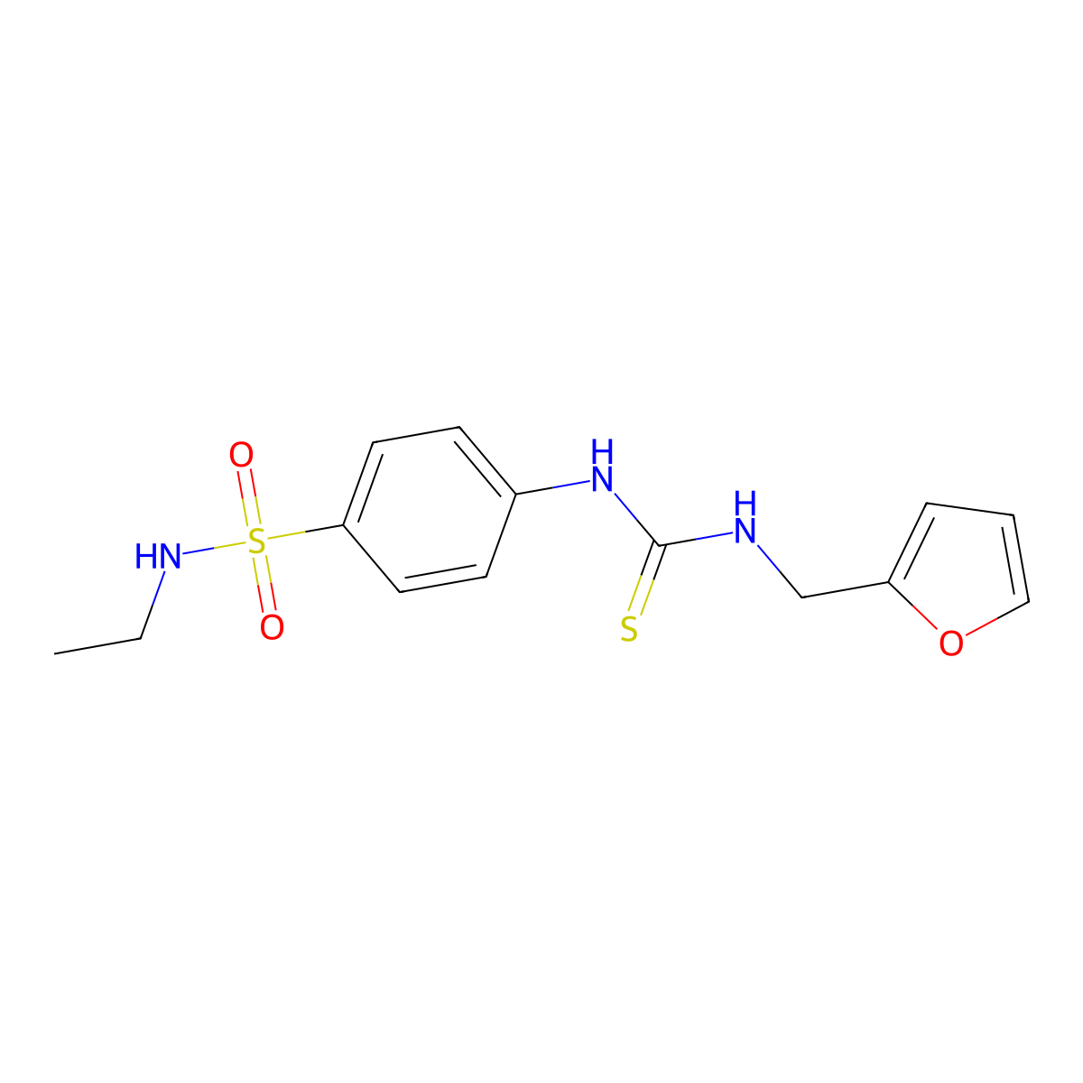 1-[4-(Ethylsulfamoyl)phenyl]-3-(furan-2-ylmethyl)thiourea molecular structure, CAS 708246-94-0