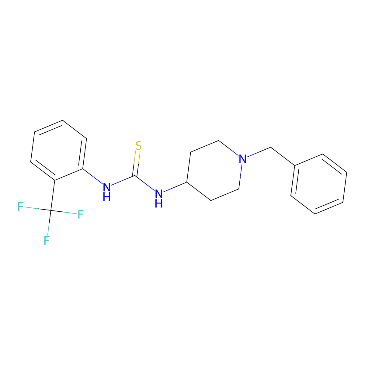1-(1-Benzylpiperidin-4-yl)-3-[2-(trifluoromethyl)phenyl]thiourea molecular structure, CAS 708247-08-9