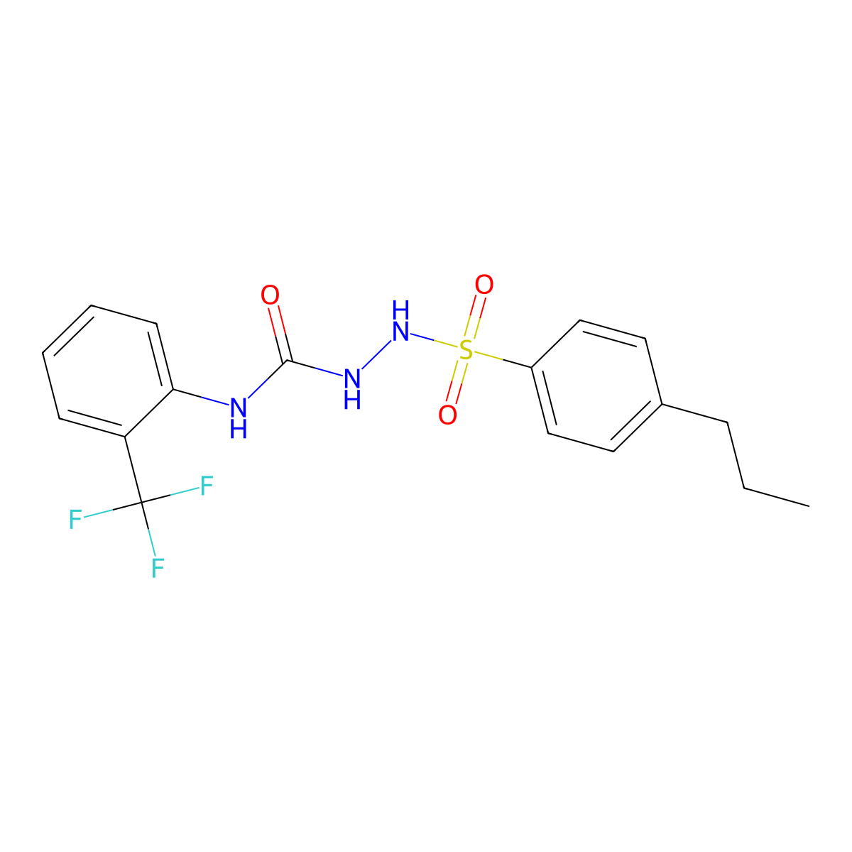 1-[(4-Propylphenyl)sulfonylamino]-3-[2-(trifluoromethyl)phenyl]urea molecular structure, CAS 708247-11-4