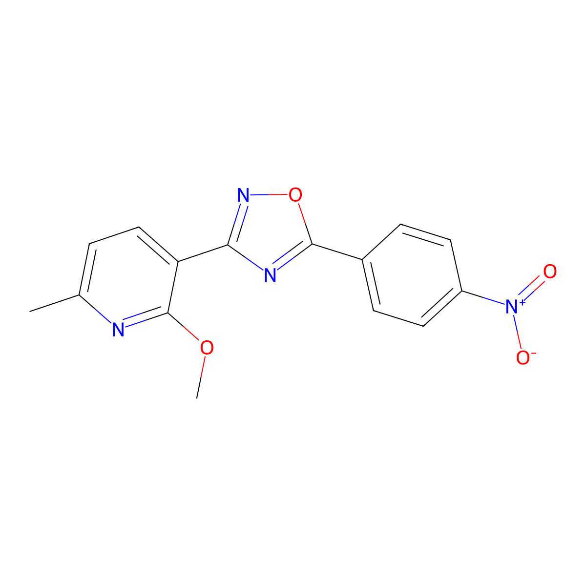 3-(2-Methoxy-6-methylpyridin-3-yl)-5-(4-nitrophenyl)-1,2,4-oxadiazole molecular structure, CAS 708247-23-8