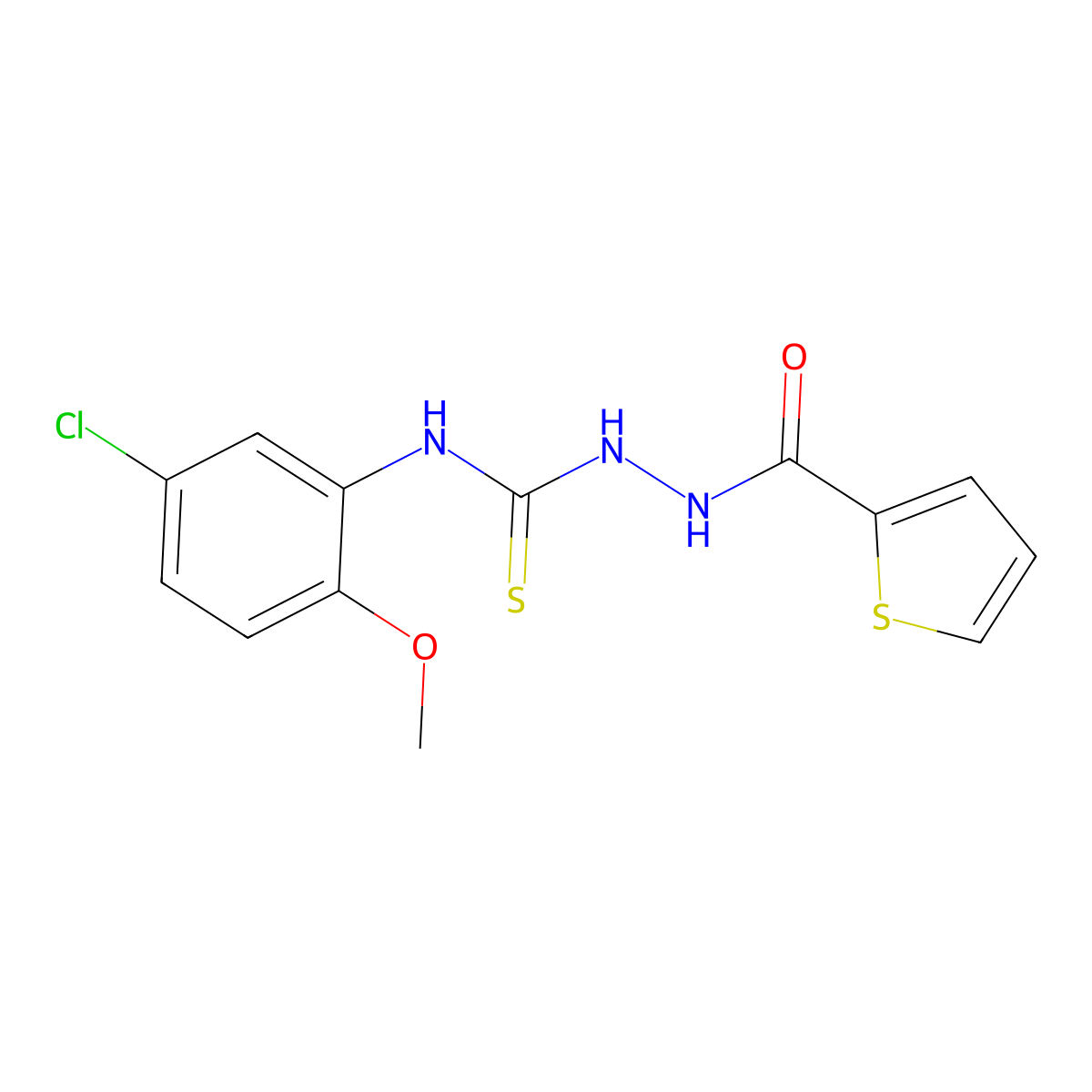 1-(5-Chloro-2-methoxyphenyl)-3-(thiophene-2-carbonylamino)thiourea molecular structure, CAS 708247-30-7