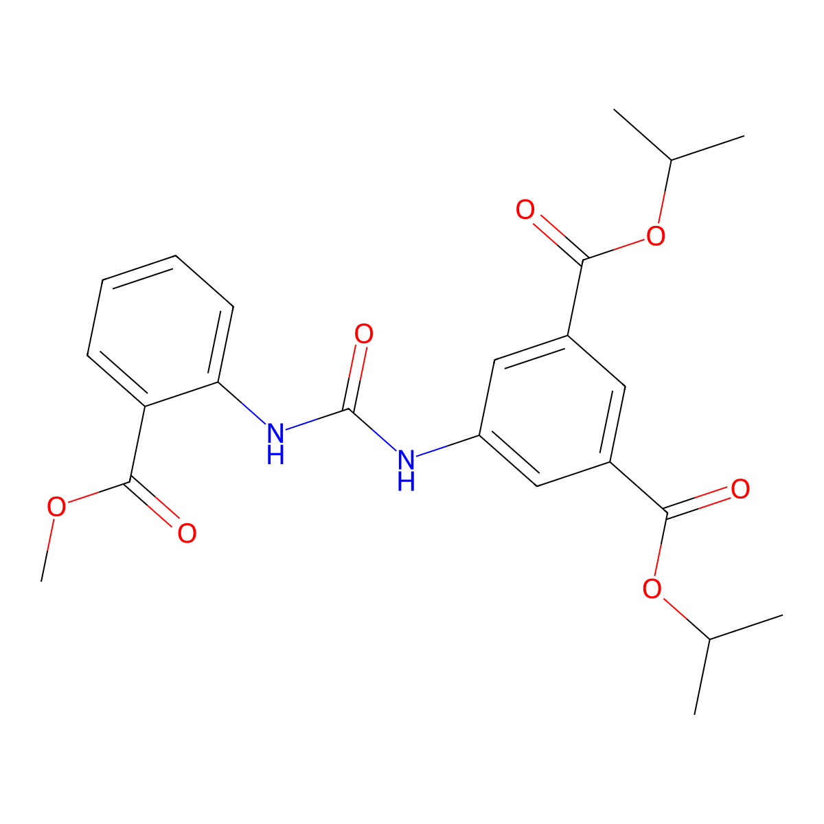 Dipropan-2-yl 5-({[2-(methoxycarbonyl)phenyl]carbamoyl}amino)benzene-1,3-dicarboxylate molecular structure, CAS 708247-54-5