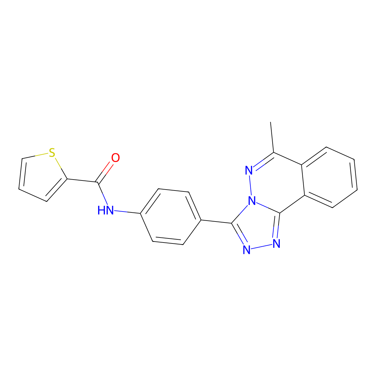 N-[4-(6-methyl[1,2,4]triazolo[3,4-a]phthalazin-3-yl)phenyl]thiophene-2-carboxamide molecular structure, CAS 708247-63-6