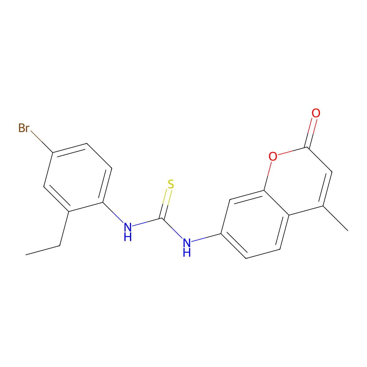 1-(4-Bromo-2-ethylphenyl)-3-(4-methyl-2-oxochromen-7-yl)thiourea molecular structure, CAS 708247-73-8