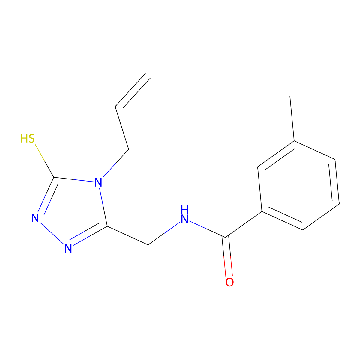 N-(4-Allyl-5-mercapto-4H-[1,2,4]triazol-3-ylmethyl)-3-methyl-benzamide molecular structure, CAS 708247-76-1