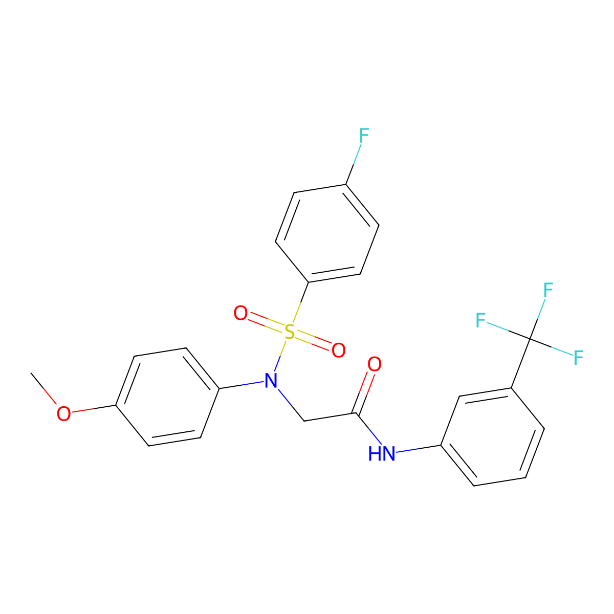 2-(N-(4-fluorophenyl)sulfonyl-4-methoxyanilino)-N-[3-(trifluoromethyl)phenyl]acetamide molecular structure, CAS 708247-78-3
