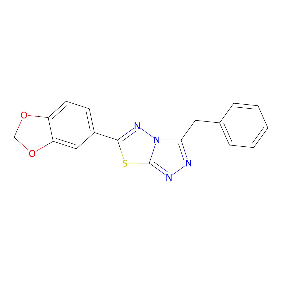 6-(1,3-Benzodioxol-5-yl)-3-benzyl[1,2,4]triazolo[3,4-b][1,3,4]thiadiazole molecular structure, CAS 708247-88-5