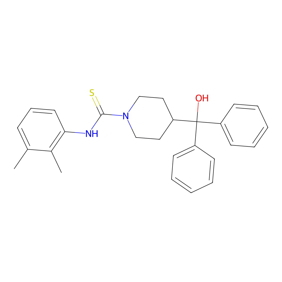 N-(2,3-dimethylphenyl)-4-[hydroxy(diphenyl)methyl]piperidine-1-carbothioamide molecular structure, CAS 708248-03-7