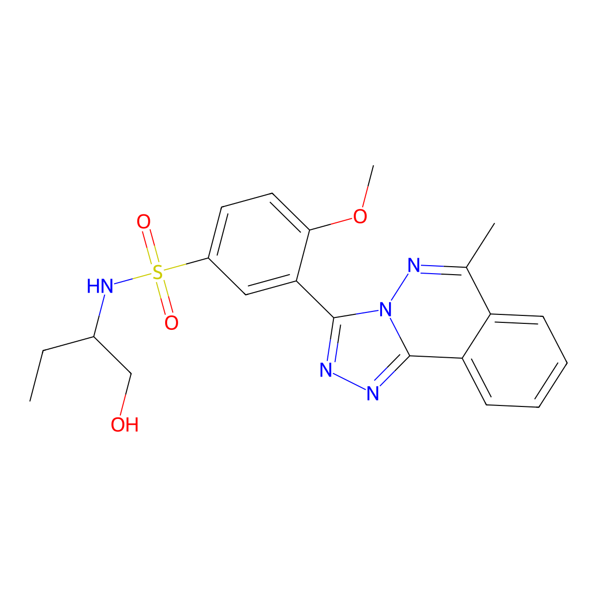 N-(1-hydroxybutan-2-yl)-4-methoxy-3-(6-methyl-[1,2,4]triazolo[3,4-a]phthalazin-3-yl)benzenesulfonamide molecular structure, CAS 708248-11-7