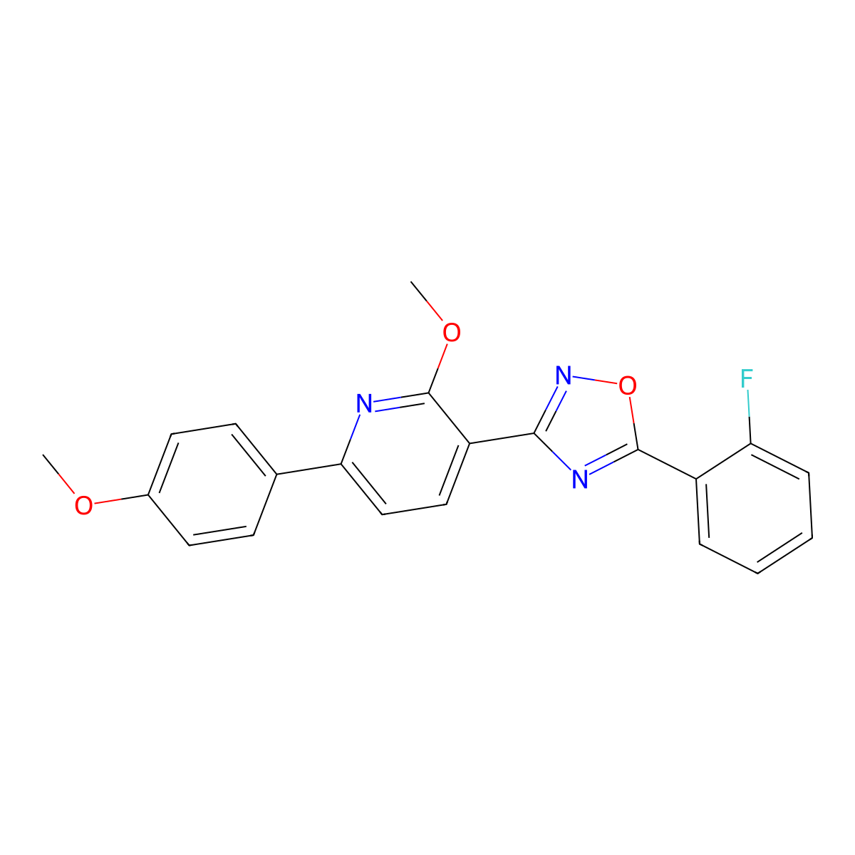 3-[5-(2-Fluorophenyl)-1,2,4-oxadiazol-3-yl]-2-methoxy-6-(4-methoxyphenyl)pyridine molecular structure, CAS 708248-52-6
