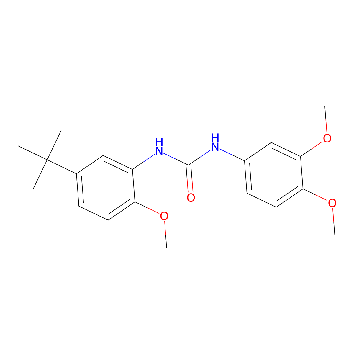 1-(5-Tert-butyl-2-methoxyphenyl)-3-(3,4-dimethoxyphenyl)urea molecular structure, CAS 708248-56-0