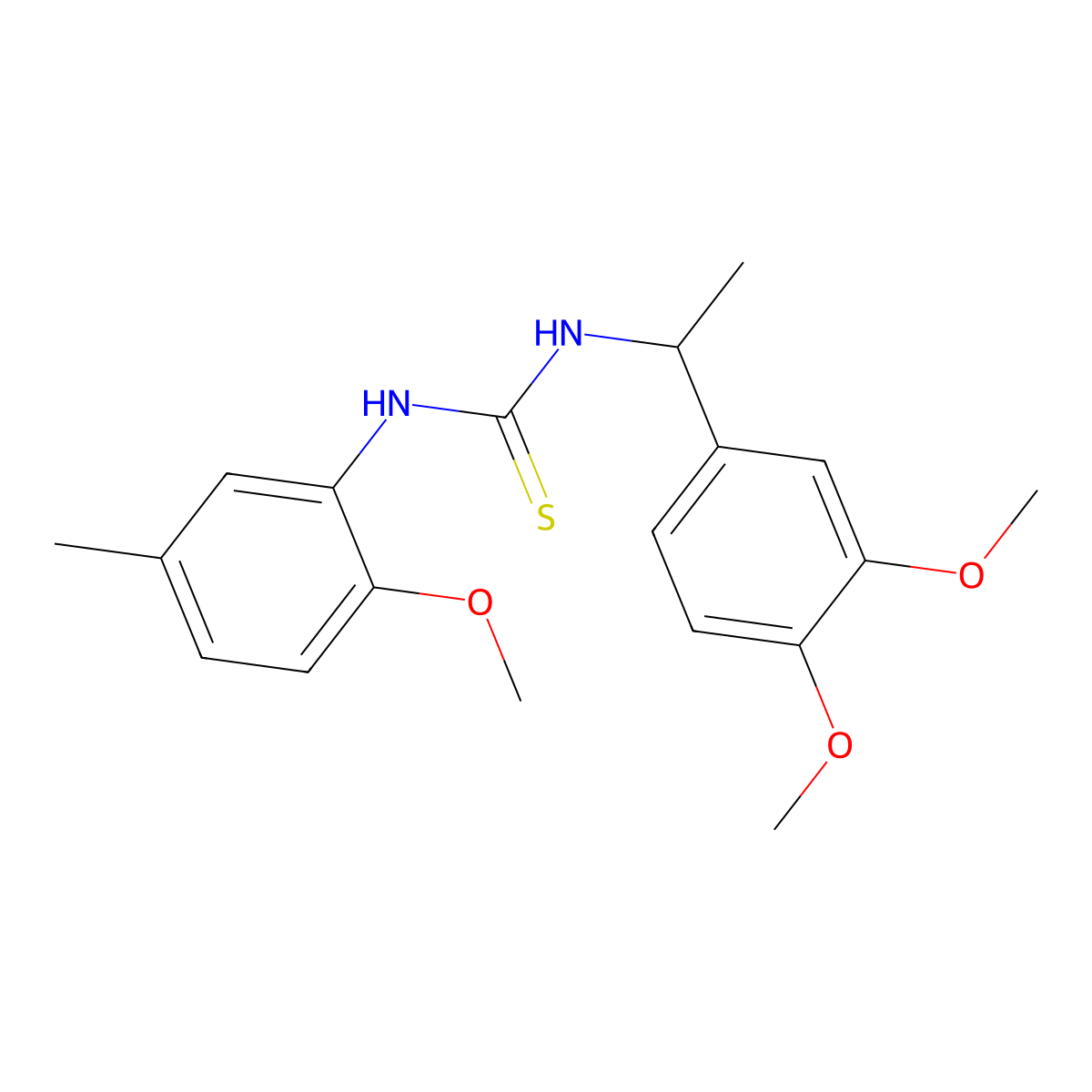 1-[1-(3,4-Dimethoxyphenyl)ethyl]-3-(2-methoxy-5-methylphenyl)thiourea molecular structure, CAS 708248-58-2
