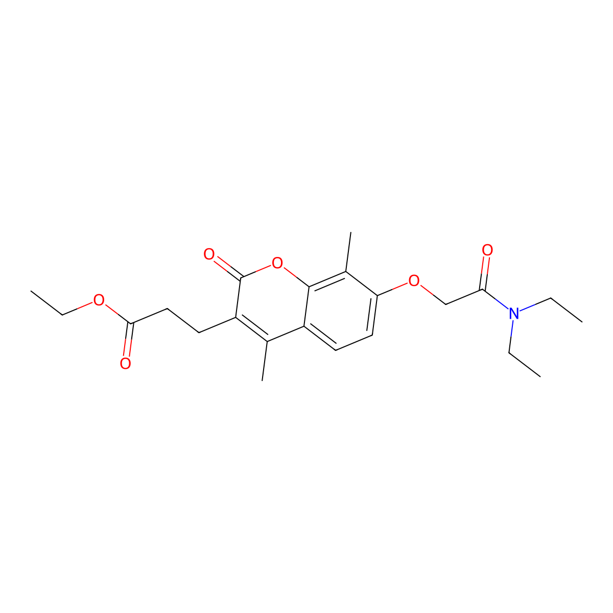 ethyl 3-{7-[2-(diethylamino)-2-oxoethoxy]-4,8-dimethyl-2-oxo-2H-chromen-3-yl}propanoate molecular structure, CAS 708248-77-5