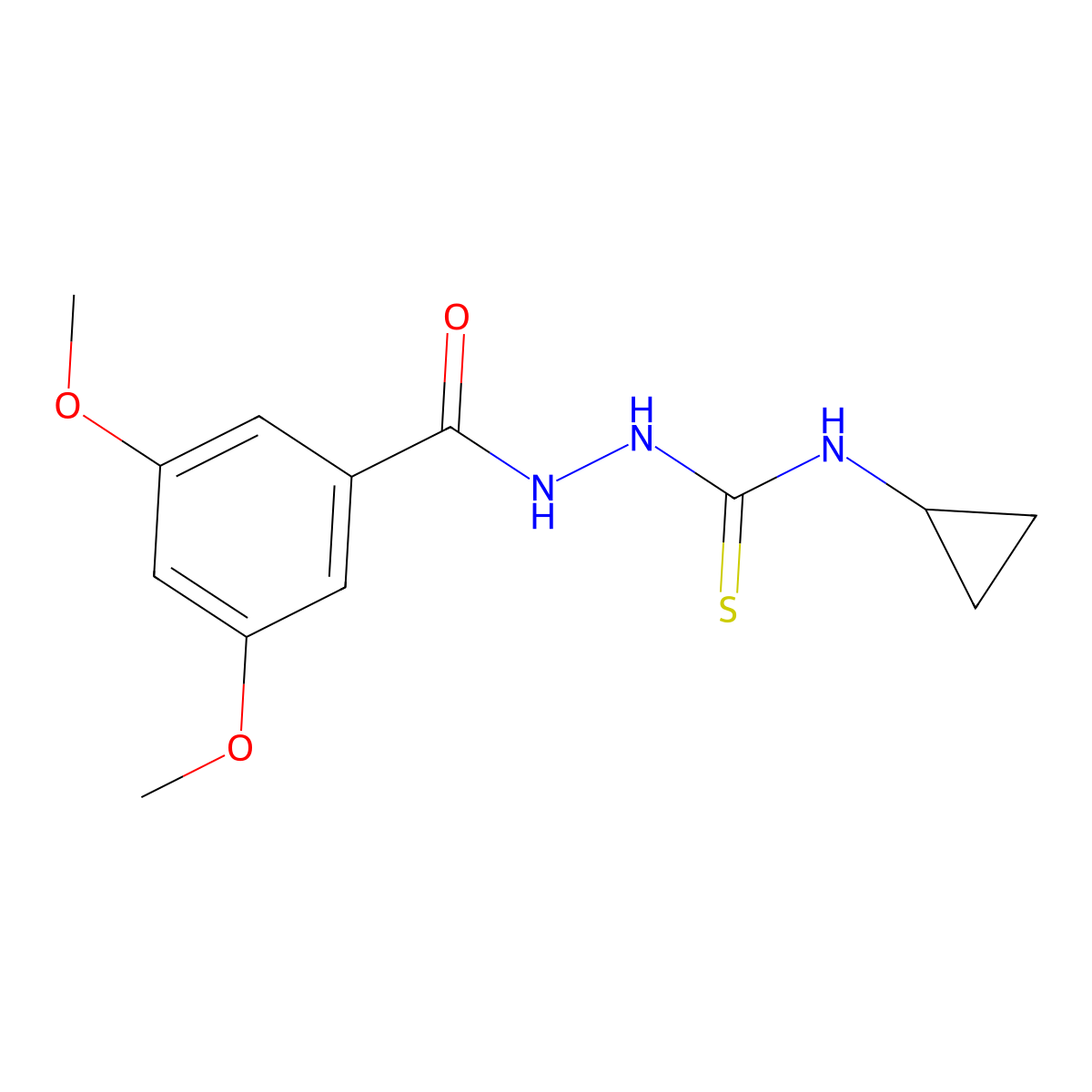 1-Cyclopropyl-3-[(3,5-dimethoxybenzoyl)amino]thiourea molecular structure, CAS 708248-93-5
