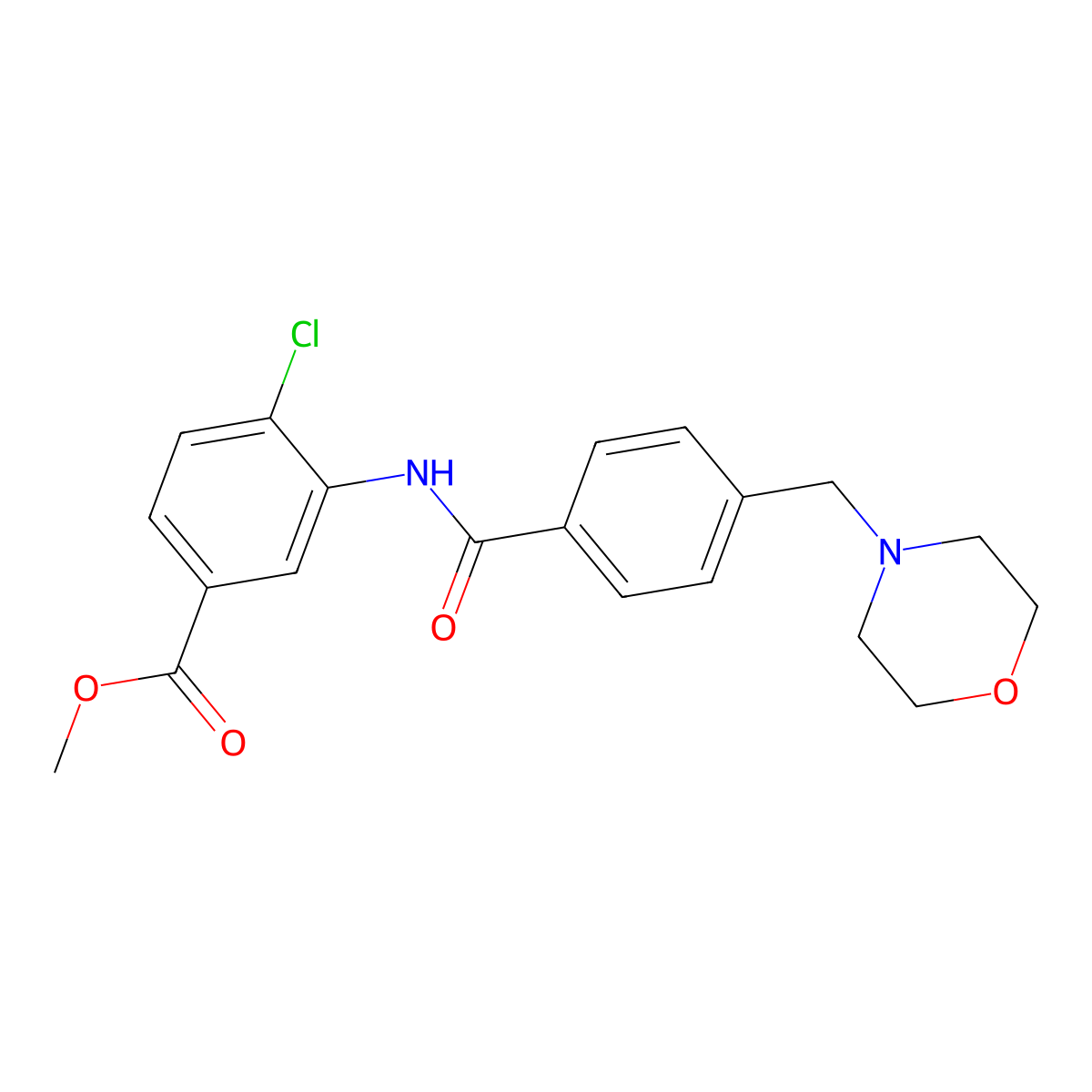 Methyl 4-chloro-3-(4-(morpholinomethyl)benzamido)benzoate molecular structure, CAS 708249-07-4