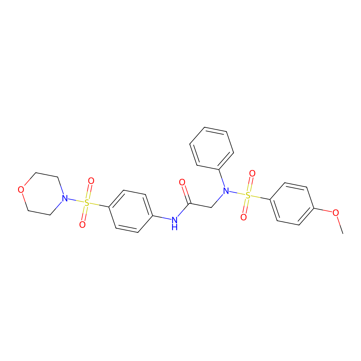 2-(N-(4-methoxyphenyl)sulfonylanilino)-N-(4-morpholin-4-ylsulfonylphenyl)acetamide molecular structure, CAS 708249-24-5