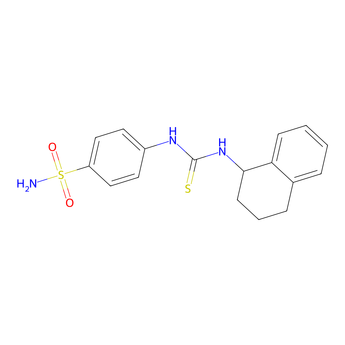 1-(4-Sulfamoylphenyl)-3-(1,2,3,4-tetrahydronaphthalen-1-yl)thiourea molecular structure, CAS 708249-31-4