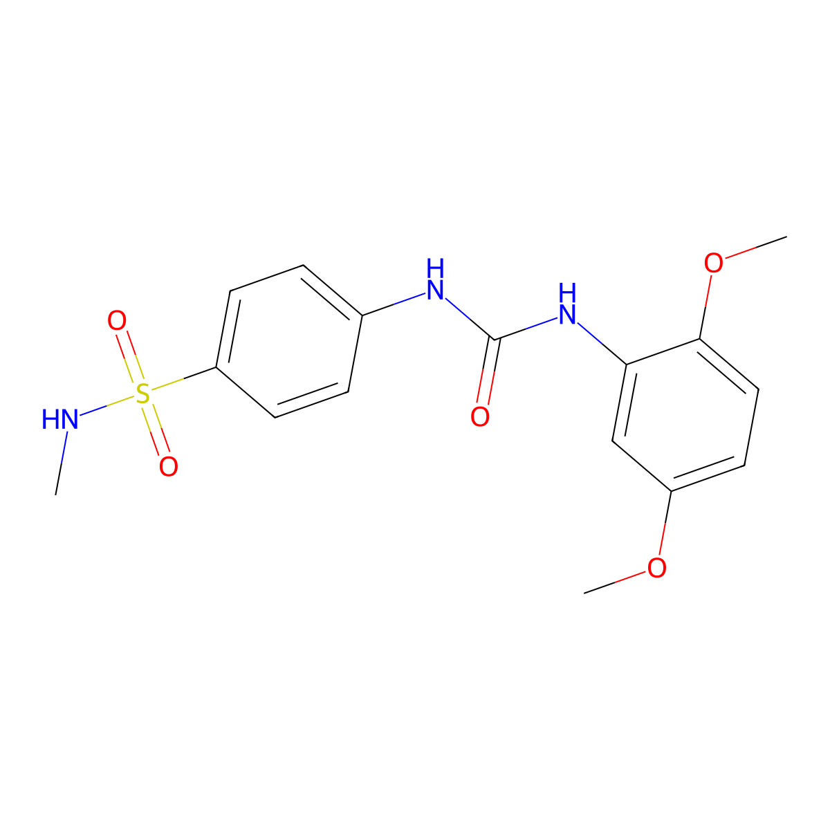 1-(2,5-Dimethoxyphenyl)-3-[4-(methylsulfamoyl)phenyl]urea molecular structure, CAS 708249-40-5