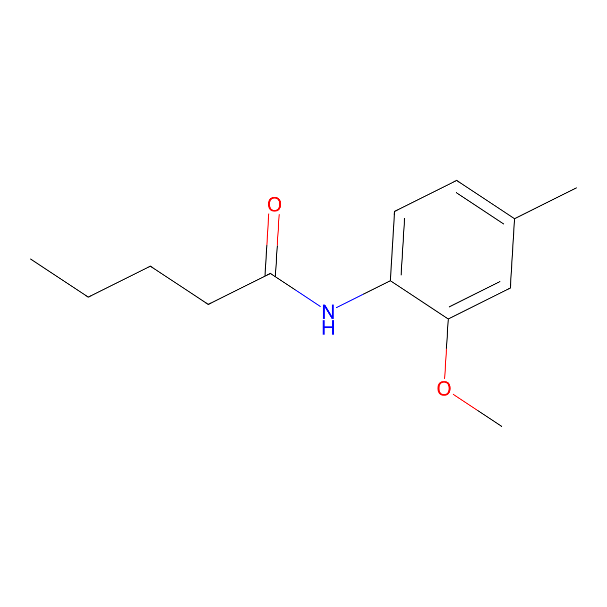 N-(2-methoxy-4-methylphenyl)pentanamide molecular structure, CAS 708249-42-7