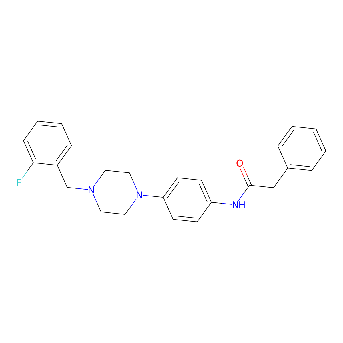 N-{4-[4-(2-fluorobenzyl)-1-piperazinyl]phenyl}-2-phenylacetamide molecular structure, CAS 708249-49-4