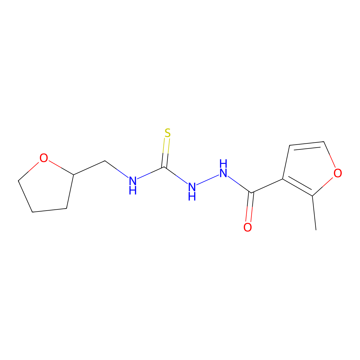 1-[(2-Methylfuran-3-carbonyl)amino]-3-(oxolan-2-ylmethyl)thiourea molecular structure, CAS 708249-56-3