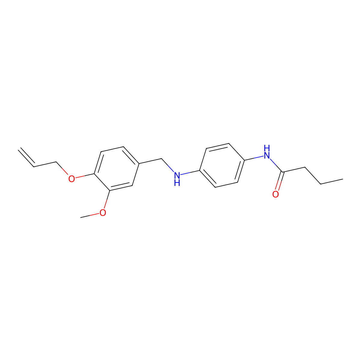 N-(4-{[4-(allyloxy)-3-methoxybenzyl]amino}phenyl)butanamide molecular structure, CAS 708249-67-6